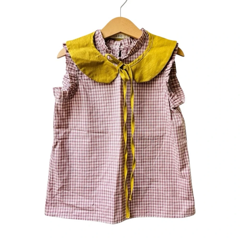 mabo tie-on collar in organic cotton - ochre